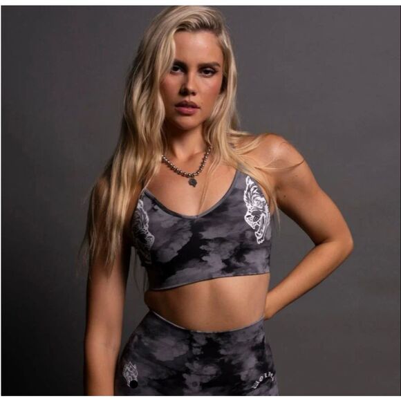 Darc Sport SHE Dual Wolf Chopper Everson Seamless Sports Bra S Black Ghost Cloud - Picture 1 of 5